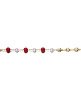 GiGiGirl 14k Yellow Gold Plated Adjustable Bracelet with Star Charms and Round Pearls for Kids