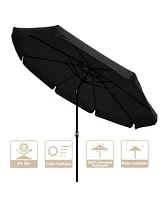 8 Rib Outdoor Patio Umbrella Market Crank Tilt Button Sunshade Backyard
