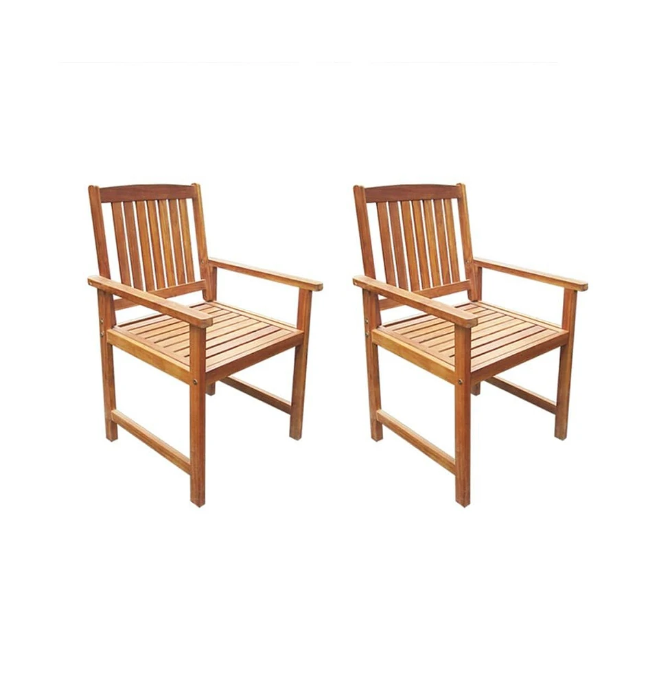 vidaXL Patio Chairs 2 pcs Solid Acacia Wood