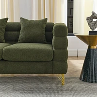 3 Seater + 3 Seater Combination Sofa.Green Teddy