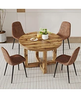 Streamdale Furniture Circular Dining Table Set with 4 Chairs