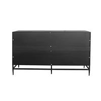 Streamdale Furniture Black Lacquered Wooden Sideboard Buffet Cabinet