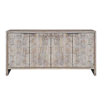 Farmhouse Style 4-Door Wooden Storage Cabinet