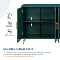 Streamdale Furniture Green Tv Stand with Storage & Adjustable Shelves