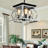 4-Light Farmhouse Chandeliers For Dining Room(No Bulbs