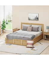 Streamdale Furniture Wood Platform Bed with Storage, 2 Drawers, Queen Size