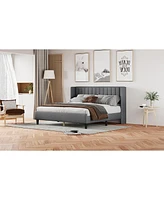 Streamdale Furniture King Upholstered Platform Bed Frame & Mattress Support