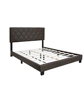 Streamdale Furniture Brown Queen Size Adjustable Upholstered Bed Frame