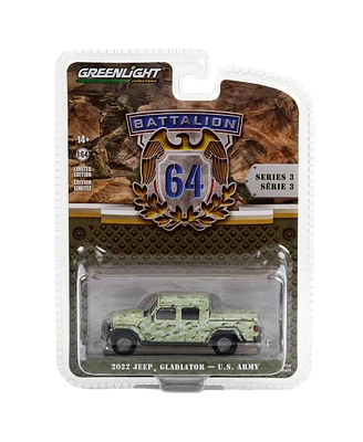 Greenlight Collectibles 1/64 Jeep Gladiator Us Army Camouflage Greenlight Battalion 64 Series 3 61030-f