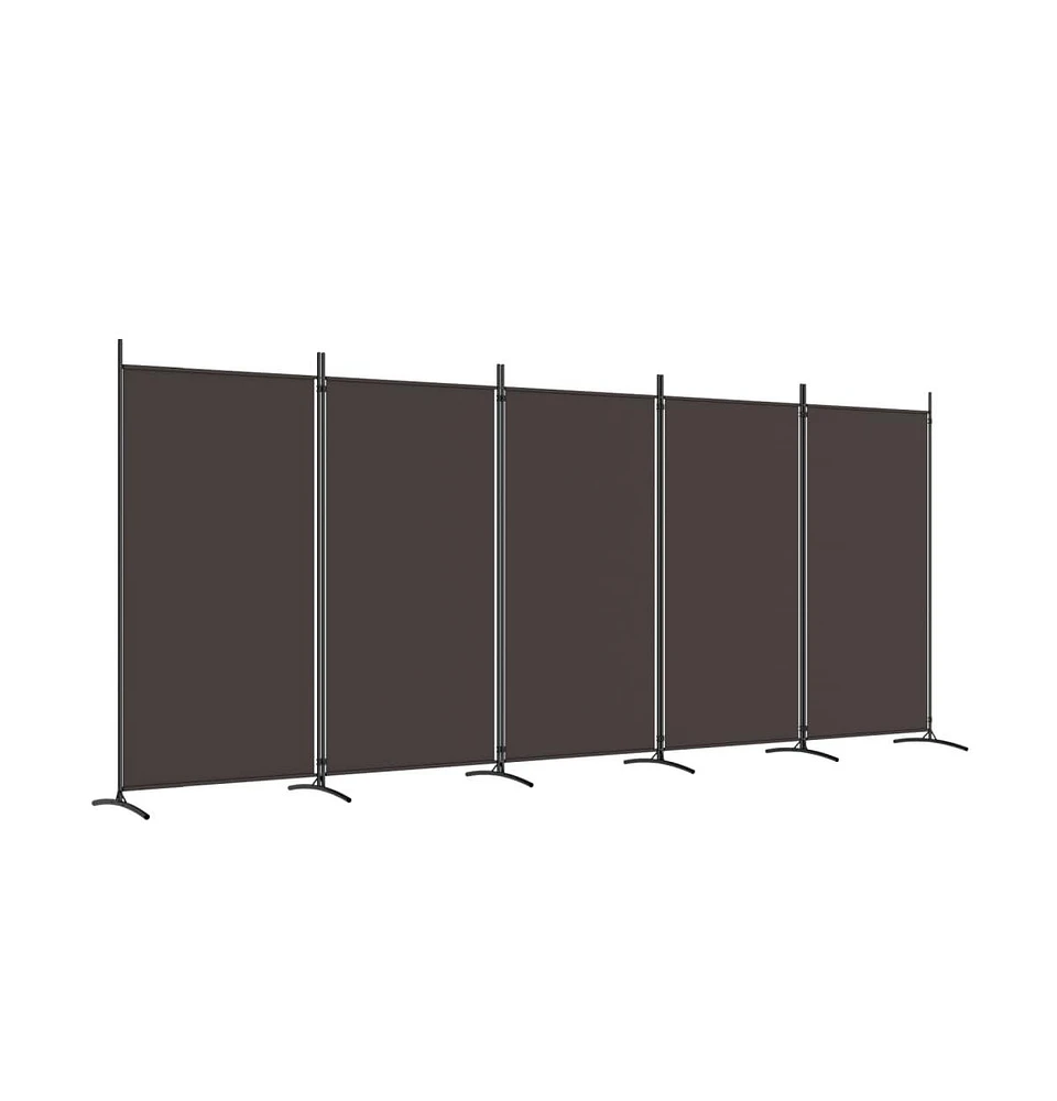 vidaXL 5-Panel Room Divider 170.5"x70.9" Fabric