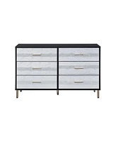 Streamdale Furniture Myles Dresser, Black, Silver & Gold Finish