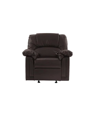 Simplie Fun Motion Recliner Chair 1 Piece Glider Couch Living Room Furniture Brown Bonded Leather