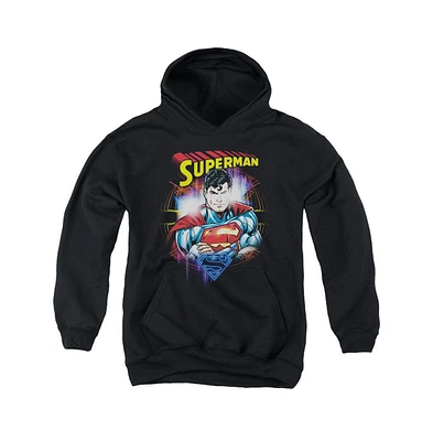 Superman Boys Youth Glam Pull Over Hoodie / Hooded Sweatshirt