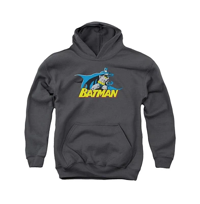 Batman Boys Youth 8 Bit Cape Pull Over Hoodie / Hooded Sweatshirt