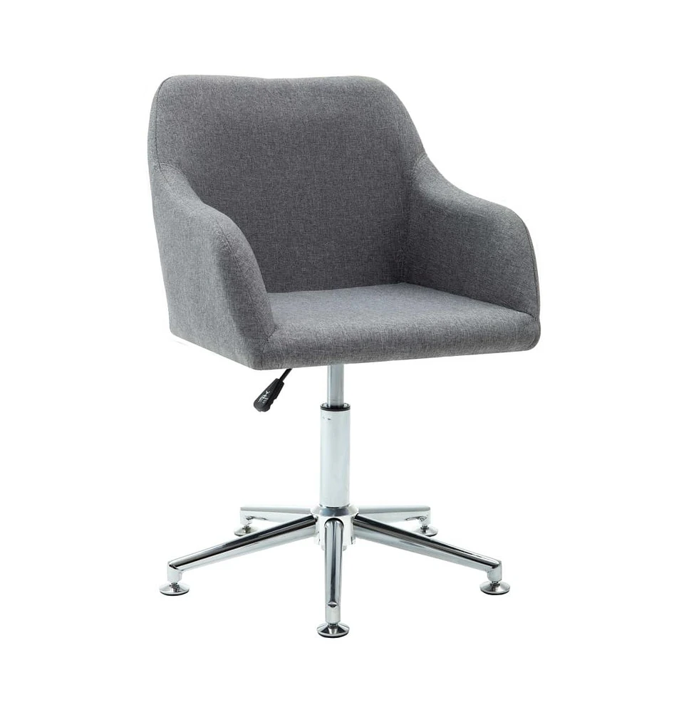 vidaXL Swivel Dining Chair Light Gray Fabric