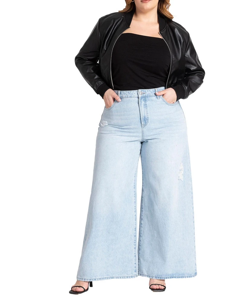 Eloquii Plus Super Wide Leg Jean