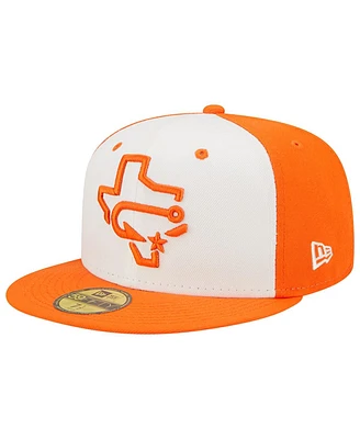 New Era Men's White/Orange Corpus Christi Hooks Theme Night 59FIFTY Fitted Hat