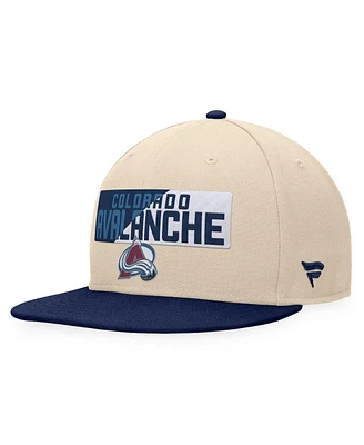 Fanatics Men's Cream/Navy Colorado Avalanche Goalaso Snapback Hat