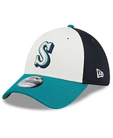 New Era Men's Cream Seattle Mariners 2024 Batting Practice 39THIRTY Flex Hat