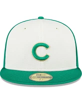 New Era Men's White/Green Chicago Cubs 2024 St. Patrick's Day 59FIFTY Fitted Hat