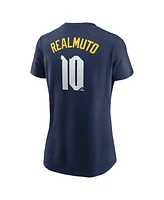 Nike Women's J.t. Realmuto Navy Philadelphia Phillies 2024 City Connect Fuse Player Name Number T-Shirt