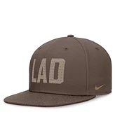 Nike Men's Brown Los Angeles Dodgers Statement Ironstone Performance True Fitted Hat