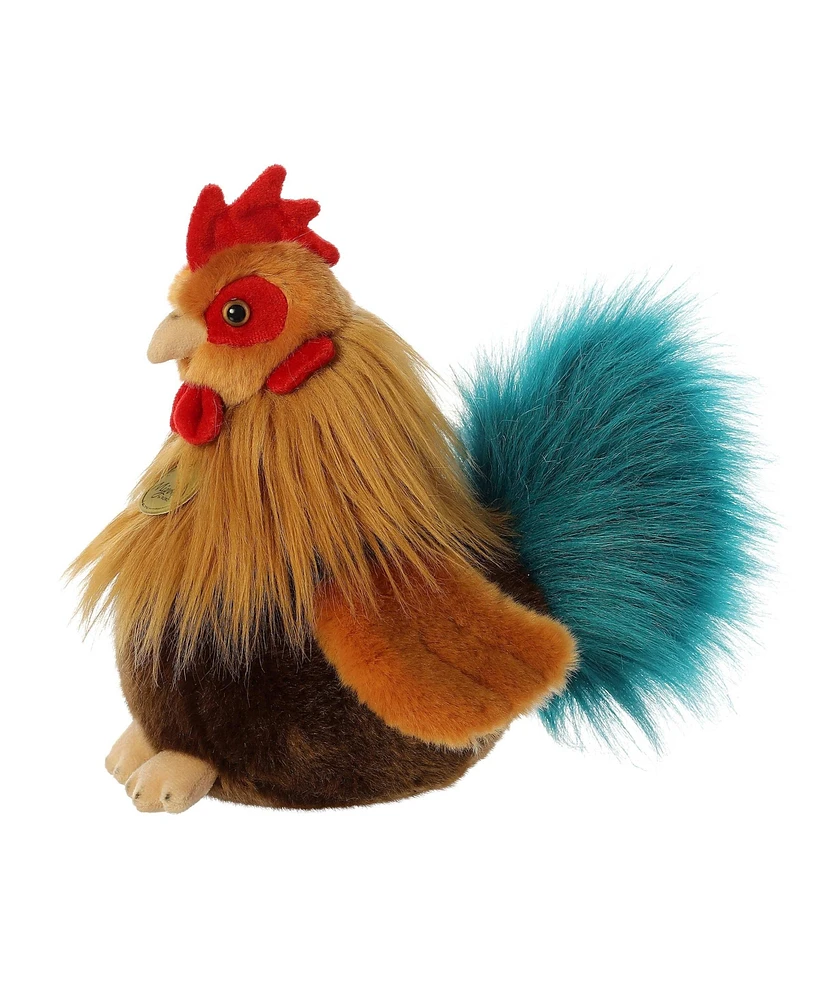 Aurora Small Rooster Miyoni Realistic Plush Toy Brown 9"