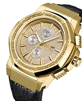 Jbw Men's 10 Yr Anniversary Saxon Diamond (1/6 ct.t.w.) & 18K Gold Plated Watch