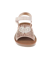 Vince Camuto Toddler Girl's Sandal with Rhinestones and Imitation Heart Pearls Polyurethane Sandals