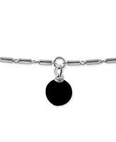 Giani Bernini Onyx Dangle Cylinder Link Ankle Bracelet in Sterling Silver, Created for Macy's