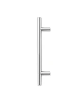 Cauldham Solid Stainless Steel Euro Style Cabinet Pull Handle Brushed Nickel Design 7-1/2" (192mm) Hole Centers - Pack of 10