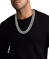 Esquire Men's Jewelry Wide Curb Link 24" Chain Necklace in Gold Ion-Plated Stainless Steel & Stainless Steel, Created for Macy's
