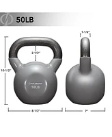 Philosophy Gym Vinyl Coated Cast Iron Kettlebell Weight, 50 lbs