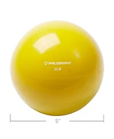 Philosophy Gym Toning Ball, 2 Lb, Yellow - Soft Weighted Mini Medicine Ball