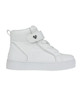 Vince Camuto Big Girl's Fashion Athletic with Rhinestone Binding and Vc Heart Rivet Polyurethane Sneakers