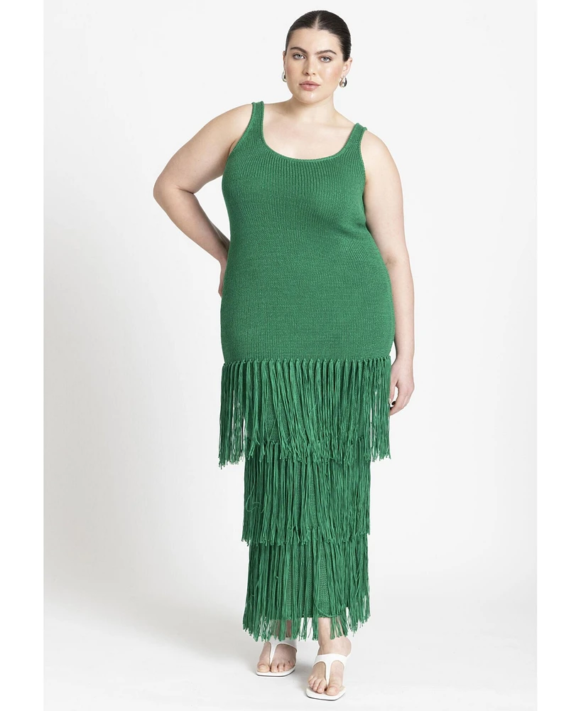 Eloquii Plus Size Fringe Sweater Dress