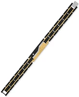 Esquire Men's Jewelry Diamond Watch Link Bracelet (1/20 ct. t.w.) in Black & Gold Ion-Plated Stainless Steel, Created for Macy's