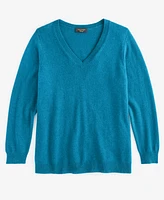 Charter Club Plus 100% Cashmere V-Neck Sweater, Created for Macy's