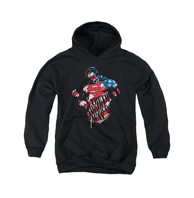 Superman Boys Youth The American Way Pull Over Hoodie / Hooded Sweatshirt