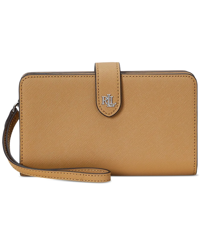 Lauren Ralph Lauren Crosshatch Leather Tech Wristlet