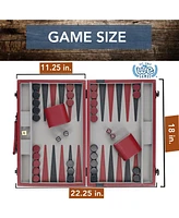 We Games /Black Leatherette Backgammon Set