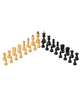 Bobby Fischer Zagreb Chess Pieces, Ebonized and Boxwood, 3.75 in. King