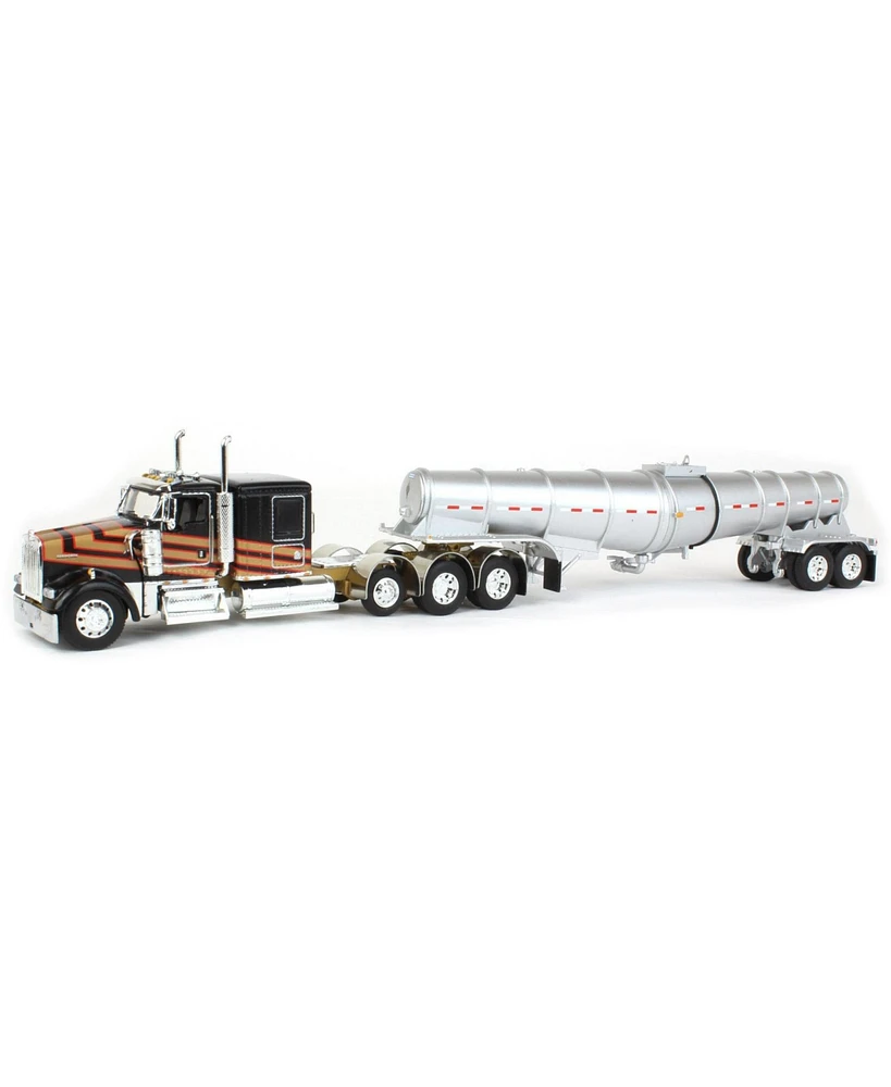 First Gear 1/64 Black & Gold Kenworth W900L w/ Polar Deep Drop Trailer, Dcp