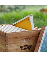 Honey Keeper 10 Assembled Beehive Frames with Waxed Natural Foundations for Beekeeping, 6-1/4 inch