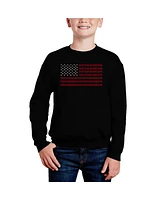 La Pop Art Boys Proud To Be An American Word Crewneck Sweatshirt