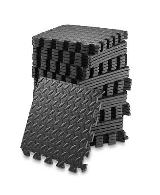 Philosophy Gym Pack of 36 Exercise Flooring Mats - 12 x 12 Inch Foam Rubber Interlocking Puzzle Floor Tiles