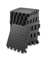 Philosophy Gym Pack of 36 Exercise Flooring Mats - 12 x 12 Inch Foam Rubber Interlocking Puzzle Floor Tiles