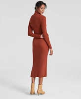 Charter Club Women's 100% Cashmere Turtleneck Midi Sweater Dress, Regular & Petites, Created for Macy's