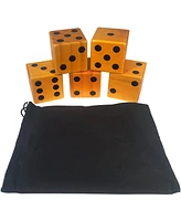 We Games Giant Roll 'em Dice - Set of 5 Wooden Lawn Dice