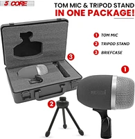 5 Core Tom Snare Mic Cardioid Dynamic Microphone for Drum Kit Percussion Instrument Tom Xp